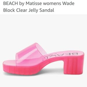 Pink Jelly Block Heel Sandals
